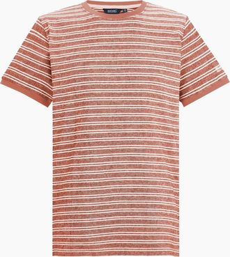 Regatta Mens Regatta Mens Benlin Striped T-Shirt - Brick White Stone - Size: 44