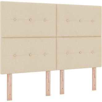 vidaXL Cama Tipo Box Spring Con Cabecera Crema 140 X 190 Cm Tela Vidaxl