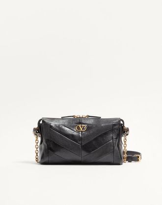Valentino Garavani Valentino Garavani Panthea Small Shoulder Bag In Nappa Leather With A Chevron Pattern Wo