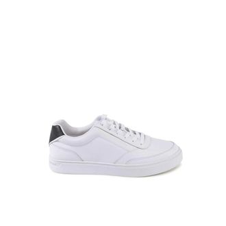 Tommy Hilfiger Sneakers, female, White, 7 UK, White Leather Sneaker with Polyamide Detailing