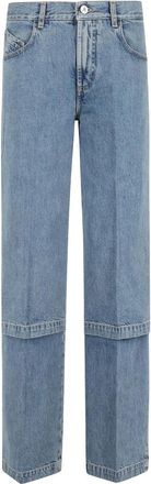 The Attico Layered Long Pant - Dames - Regular Fit Jeans - Blauw - W26 - Katoen - Jeans