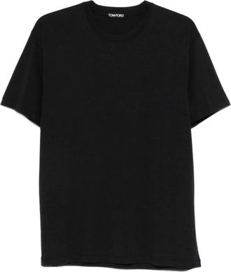 Tom Ford Tops, Heren, Zwart, XL, Katoen, T-shirt met ronde hals