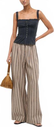 Staud Bonfire Linen Pant In Beige