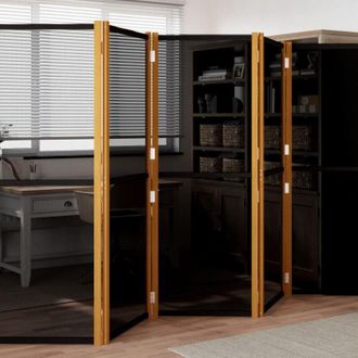vidaXL Partition/biombo Con 6 Paneles 420x180 Cm Negro