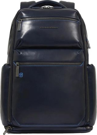 Piquadro Personaliseerbare Laptop Rugzak 15.6 - Heren - Rugzakken - Blauw - ONE Size - Leer - Tassen