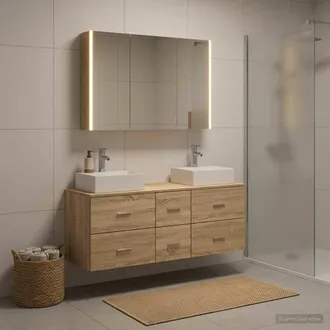 vidaXL Vidaxl Set Di Mobili Per Il Bagno 4 Pz Rovere Sonoma