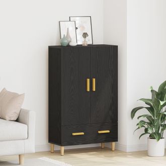 Berkfield Home Highboard in Black Oak, 70x31x115 cm, Made from Engineered Wood | Size: 70 x 31 x 115 cm