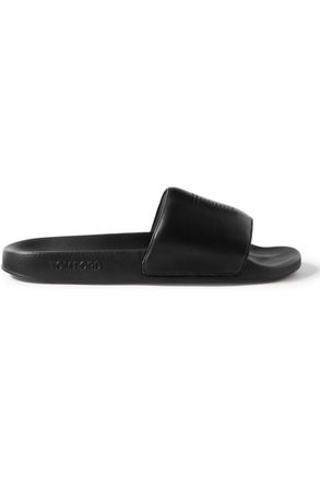 Tom Ford Ricky Logo-Perforated Leather Slides