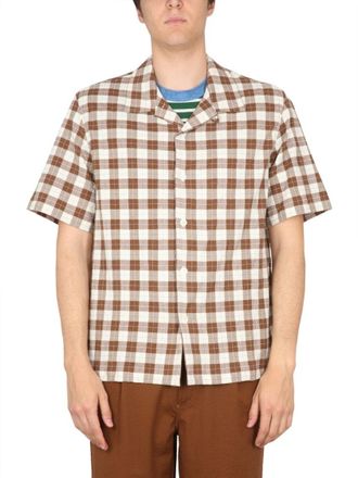 Howlin Short-Sleeved Checkered Bowling Neck Shirt