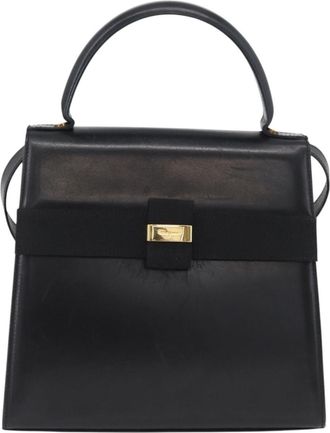 Ferragamo Vara Handbag Leather Black Leather Handbag (Pre-Owned)