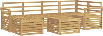 vidaXL Conjunto De Sof&aacute;s De Exterior 7 Uds. Blanco Poli&eacute;ster Vidaxl