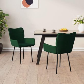 vidaXL Sillas De Comedor 2 Unidades Terciopelo Verde Oscuro Vidaxl