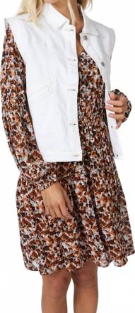 Esqualo Womens Giselle Gilet Denim Vest In Off White