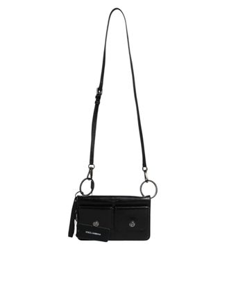 Dolce & Gabbana Black Leather Logo Purse Shoulder Crossbody Mens Bag (Pre-Owned)