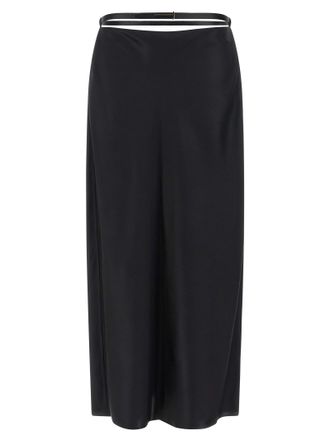 Tom Ford Black Silk Midi Womens Skirt