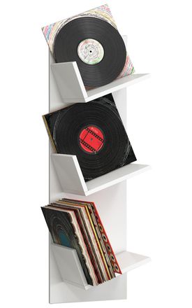 ebuy24 Estante De Pared De Madera Vcm Tablero De Pared Con Tres Compartimentos Grandes Espacio Para 100 Discos Tambi&eacute;n Se Puede Utilizar Para Libros Dimensio