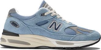 New Balance Unisex Made in UK 991v2 Grounded Pastels in Blu/Grigio, Pelle Scamosciata/Rete, Taglia 37.5
