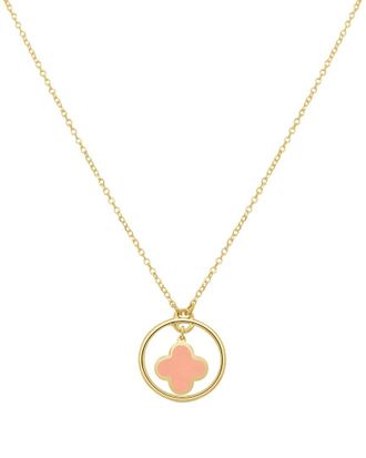 Italian Gold, Inc 14K Pink Agate Clover Pendant