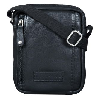 STILORD Brandon Man Purse Leather Small Shoulder Messenger Bag Handbag for Men Vintage Cross Body-Bag for 7 inch Tablets Satchel Genuine Leather, Colour:black