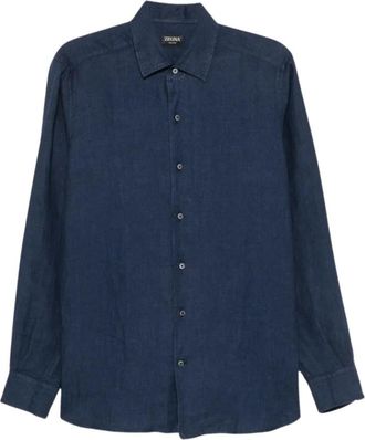 Ermenegildo Zegna Lange Mouwen Overhemd - Heren - Casual Overhemden - Blauw - L - Overhemden