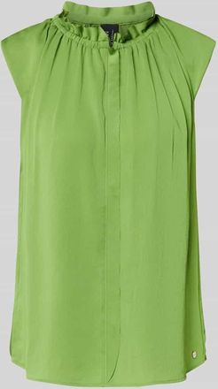Marc Cain Blusentop mit Stehkragen und Kapp&auml;rmeln in Grass, Gr&ouml;&szlig;e 36