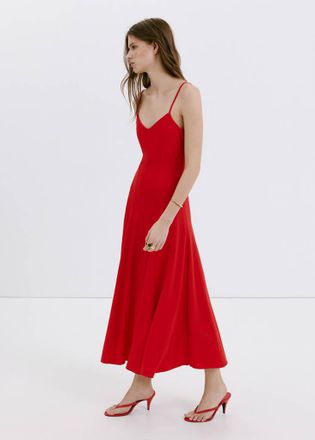 Mango Vestito svasato godet rosso - Donna - XXS - MANGO