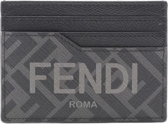 Fendi Portacarte in pelle con motivo Zucca 2010-2025 - Nero