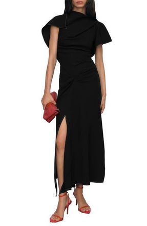 Reiss Saskia Asymmetric Maxi Dress in Black at Nordstrom, Size 10 Us