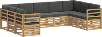 vidaXL Conjunto De Sof&aacute;s De Exterior 9 Uds. Blanco Y Antracita Vidaxl