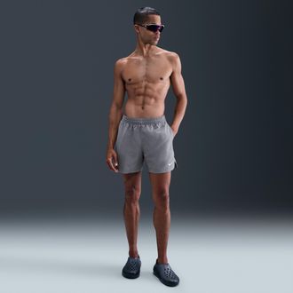 Nike Mens Swim Breaker Essential 5 Brief-Lined Volley Short in Grey | NESSF560-051