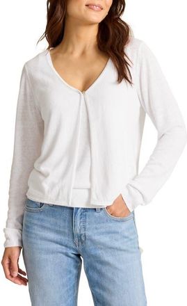 Tommy Bahama Adeline Linen Blend Jersey Cardigan in White at Nordstrom, Size X-Large