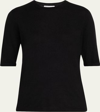 Gabriela Hearst Brunner Short-Sleeve Cashmere-Silk T-Shirt