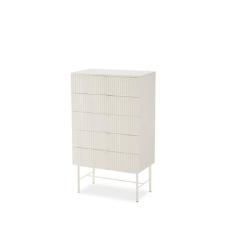 Koketto Home Sinfonier 5 cajones color blanco dise&ntilde;o acanalado