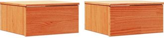 vidaXL Vidaxl - Bedside Table 2 pcs Wax brown 37 x 35 x 18.5 cm Solid pine wood