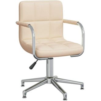 vidaXL Vidaxl - Silla De Comedor Giratoria Tela Color Crema