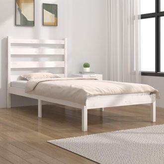 vidaXL Estructura De Cama Madera Maciza De Pino Blanco 100x200 Cm Vidaxl