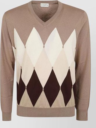 Ballantyne v-neck ribbed-hem jumper