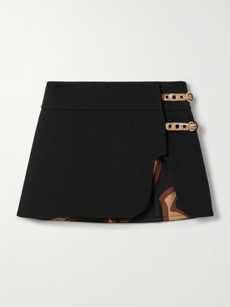Pucci Minigonna In Lana Con Fibbie - Nero