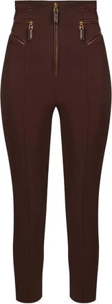Elisabetta Franchi zip crêpe trousers - Red