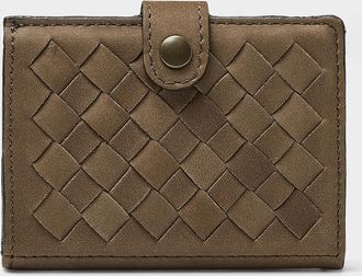 Kjøre Project Mens Braided leather bistre miniwallet