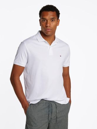 Tommy Hilfiger Poloshirt TOMMY HILFIGER LIQUID COTTON ESSENTIAL REG POLO, Herren, Gr. XXL, weiss (wei&szlig;), Jersey, Obermaterial: 100% Baumwolle, Shirts Poloshirt