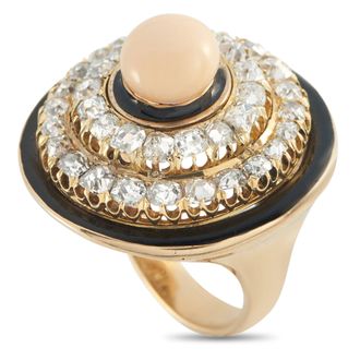 Luxury Bazaar 14K Rose Gold 2.80ct Diamond and Conch Pearl Ring MF19-050126