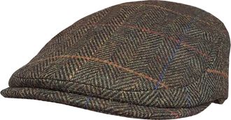 Generic Mens or Boys Flat Cap in Navy Blue Check (as8, Alpha, l, Green)