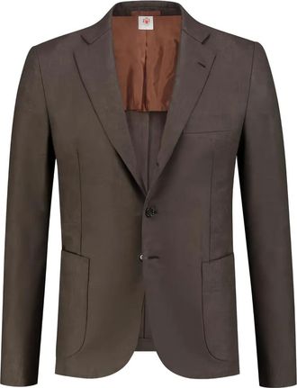Borrelli Napoli mélange-effect blazer - Brown