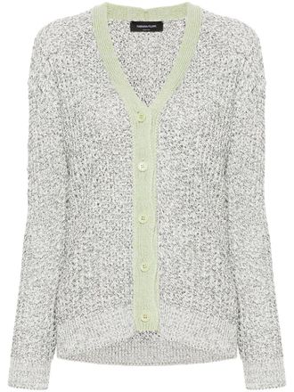 Fabiana Filippi contrasting-trim open-knit cardigan - women - Cotton - 40 - White