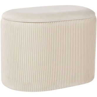 Beliani Pouf Glamour Tappezzeria in velluto beige chiaro contenitore Richland