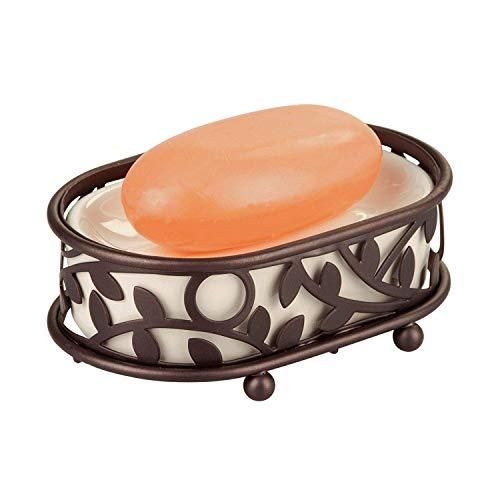 IDesign Badezimmer-Mülleimer Set – 2 Stück, Oval, Bronzefarben, Kunststoff