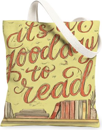 Generic Yellow Canvas Tote Bags, Inspirational Quote Design Lightweight Washable Reusable Shopping Bags, Modern Chic Stylish Eco-Fr, Yellow, 13x15 Inch