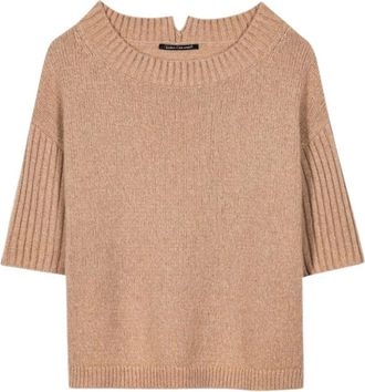Luisa Cerano Truien & Vesten, Dames, Beige, L, Ronde hals gebreid