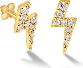 Dower & Hall 9k Diamond Ziggy Bolt Single Labret